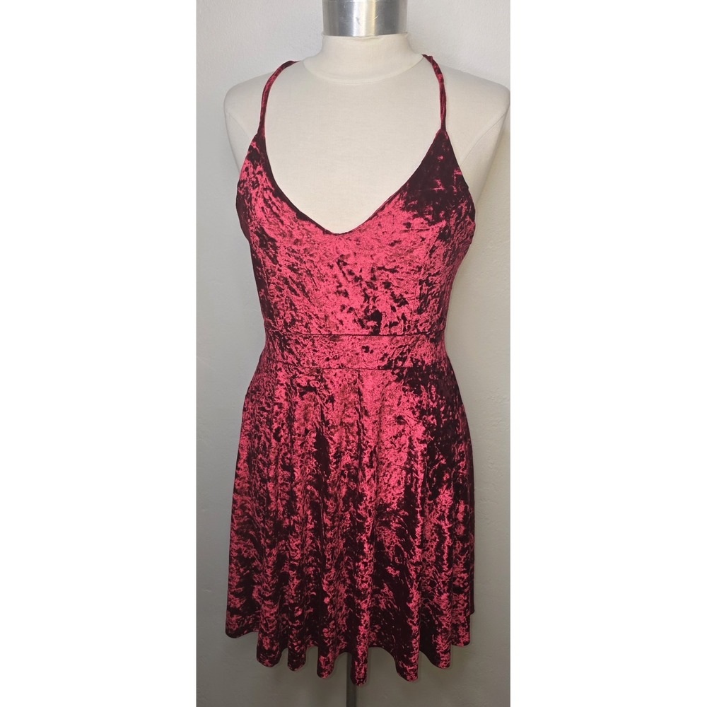 R VIVIMOS Large 12/14 Crushed Velvet Maxi Dress Scoop Neck Empire Waist -2540 - Picture 3 of 8